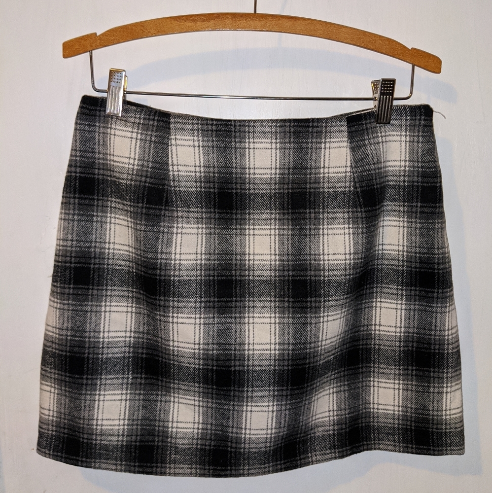 Black/white Plaid Skirt